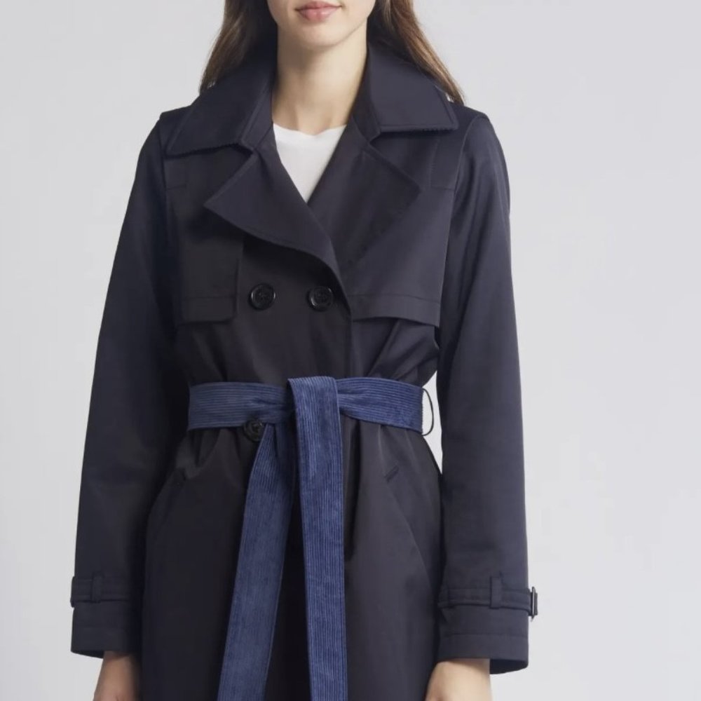 Sam Edelman Corduroy Contrast Trench Coat- Size Small